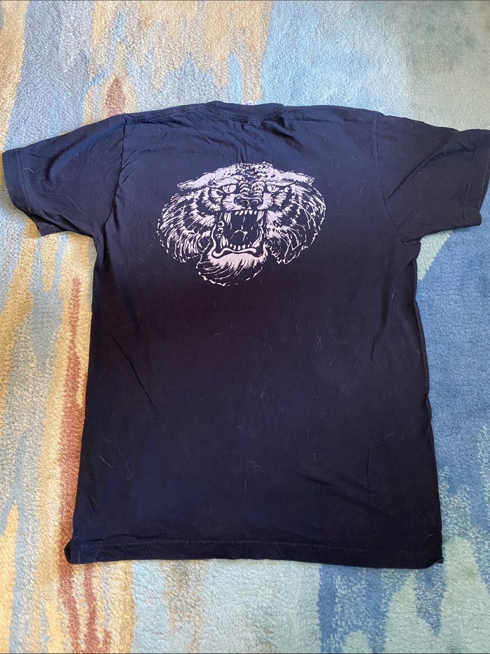 Black Pocket T-Shirt with 'Pedalers Fork' Print